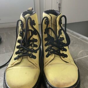 Dr. Martens Yellow Lace Up Boots